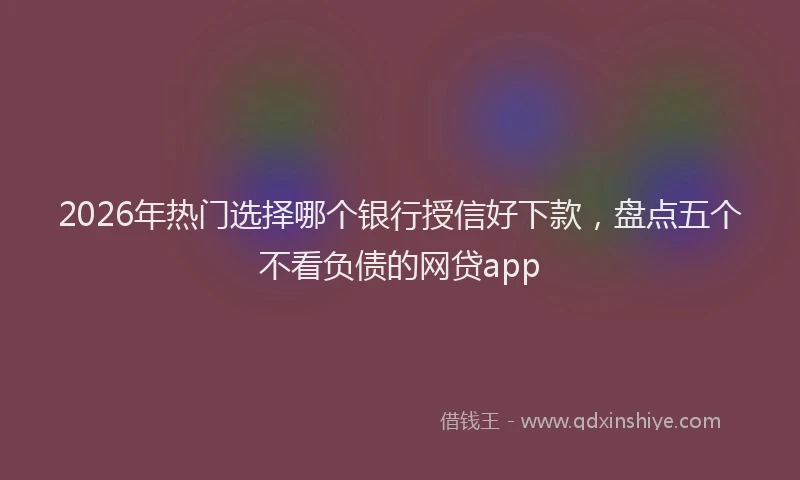2026年热门选择哪个银行授信好下款，盘点五个不看负债的网贷app