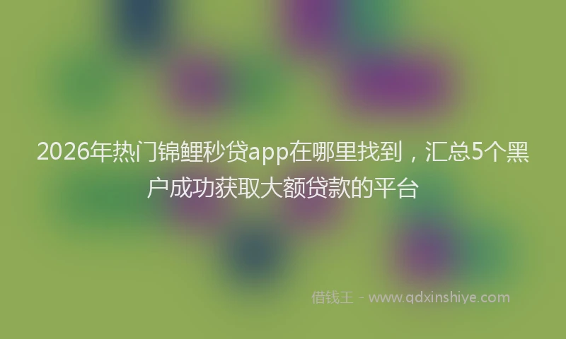 2026年热门锦鲤秒贷app在哪里找到，汇总5个黑户成功获取大额贷款的平台
