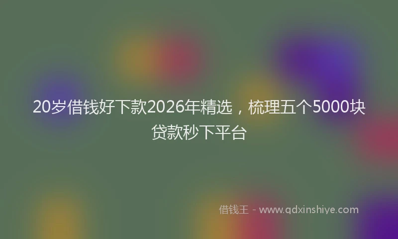 20岁借钱好下款2026年精选，梳理五个5000块贷款秒下平台