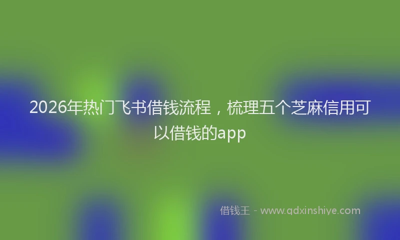 2026年热门飞书借钱流程，梳理五个芝麻信用可以借钱的app