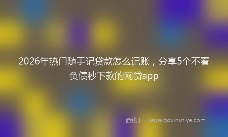 2026年热门随手记贷款怎么记账，分享5个不看负债秒下款的网贷app