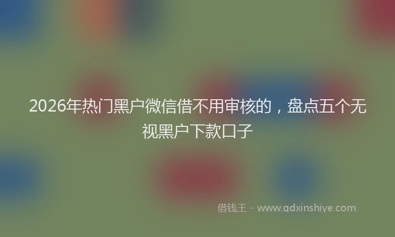 2026年热门黑户微信借不用审核的，盘点五个无视黑户下款口子