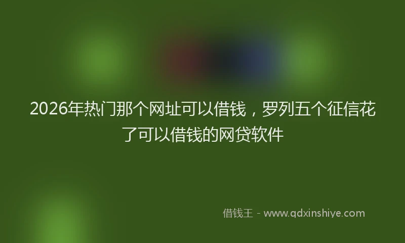 2026年热门那个网址可以借钱,罗列五个征信花了可以借钱的网贷软件