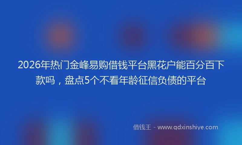 2026年热门金峰易购借钱平台黑花户能百分百下款吗,盘点5个不看年龄征信负债的平台