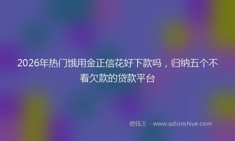2026年热门饿用金正信花好下款吗，归纳五个不看欠款的贷款平台