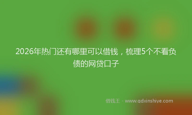 2026年热门还有哪里可以借钱，梳理5个不看负债的网贷口子