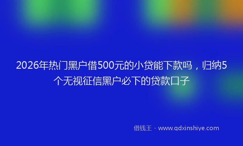 2026年热门黑户借500元的小贷能下款吗，归纳5个无视征信黑户必下的贷款口子