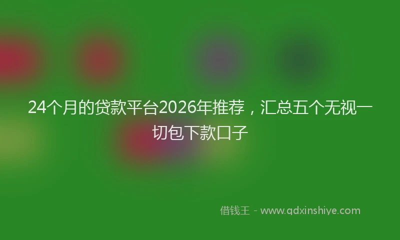 24个月的贷款平台2026年推荐，汇总五个无视一切包下款口子
