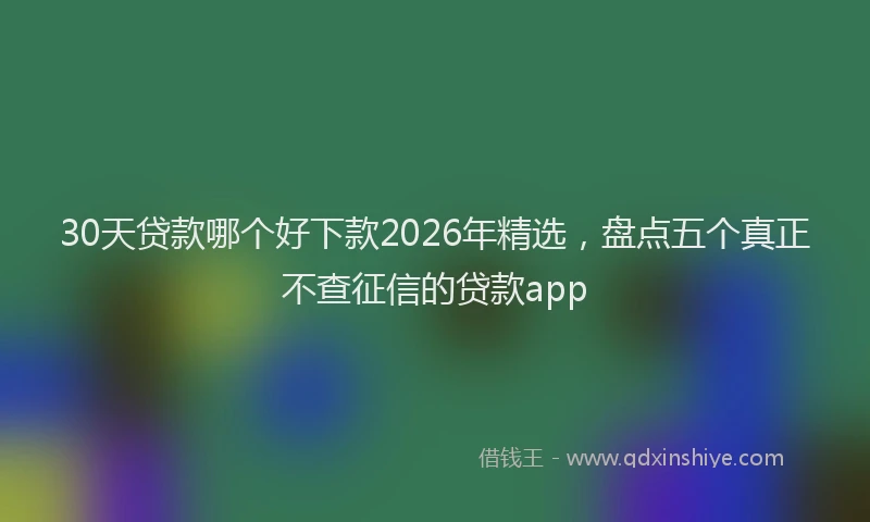 30天贷款哪个好下款2026年精选,盘点五个真正不查征信的贷款app