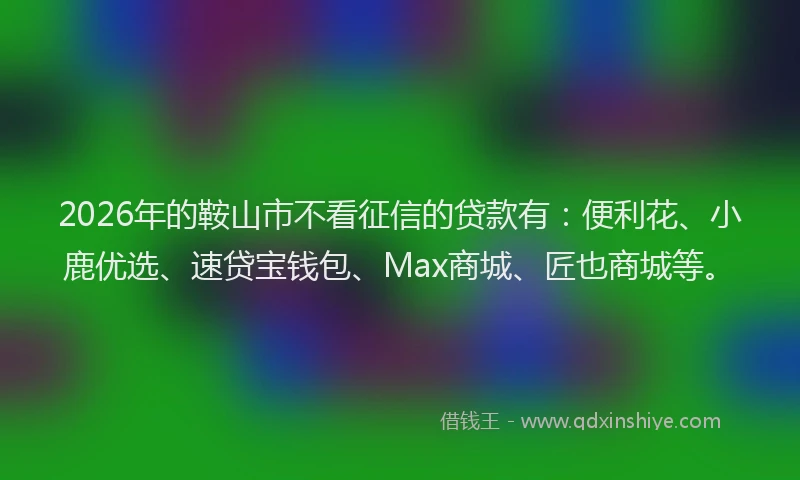 2026年的鞍山市不看征信的贷款有：便利花、小鹿优选、速贷宝钱包、Max商城、匠也商城等。