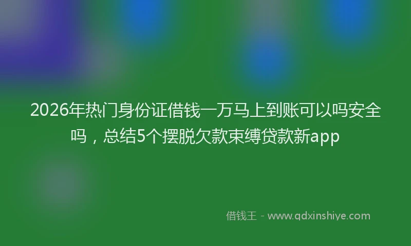 2026年热门身份证借钱一万马上到账可以吗安全吗，总结5个摆脱欠款束缚贷款新app