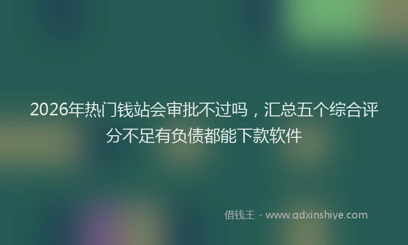2026年热门钱站会审批不过吗，汇总五个综合评分不足有负债都能下款软件