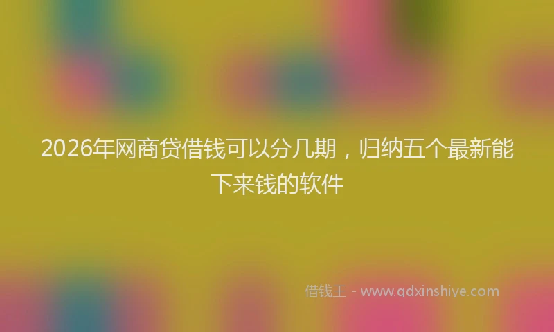 2026年网商贷借钱可以分几期,归纳五个最新能下来钱的软件