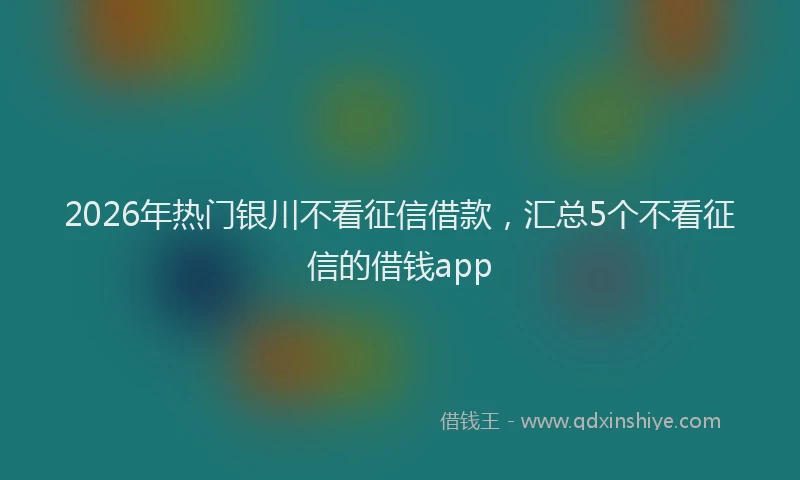 2026年热门银川不看征信借款，汇总5个不看征信的借钱app