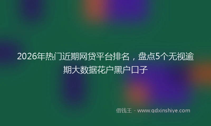 2026年热门近期网贷平台排名，盘点5个无视逾期大数据花户黑户口子