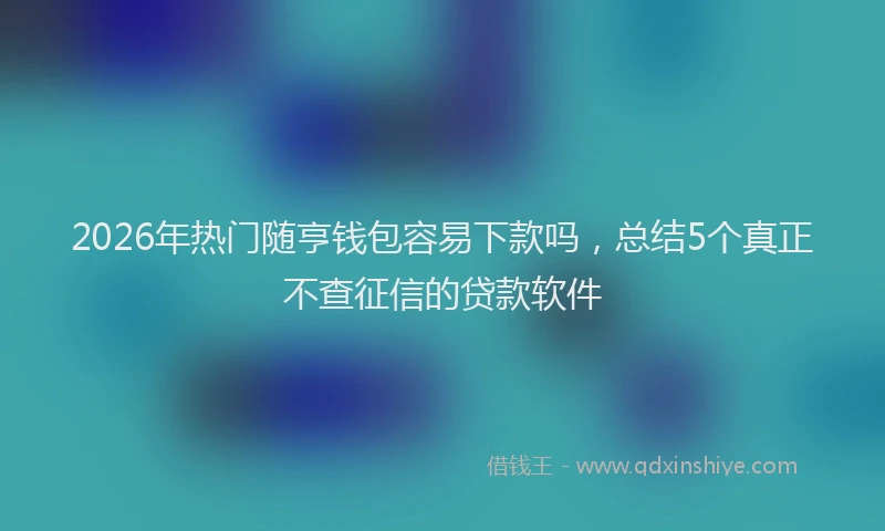 2026年热门随亨钱包容易下款吗,总结5个真正不查征信的贷款软件