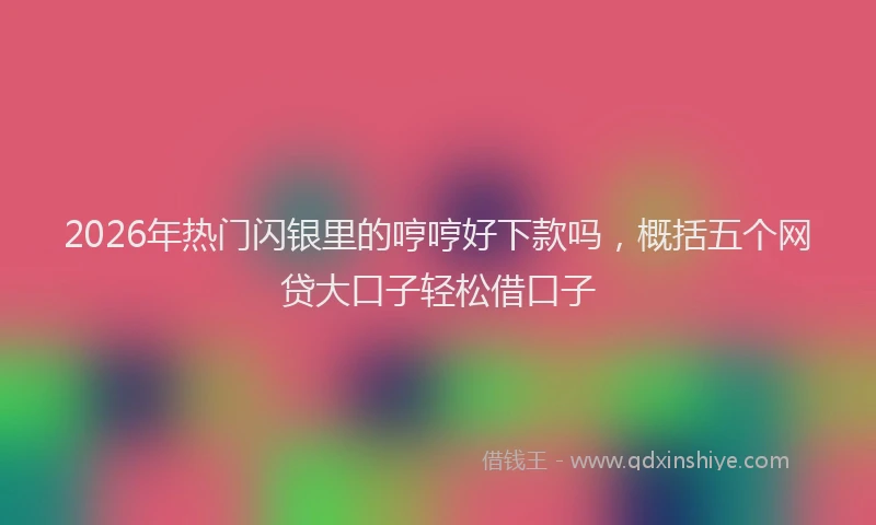 2026年热门闪银里的哼哼好下款吗，概括五个网贷大口子轻松借口子