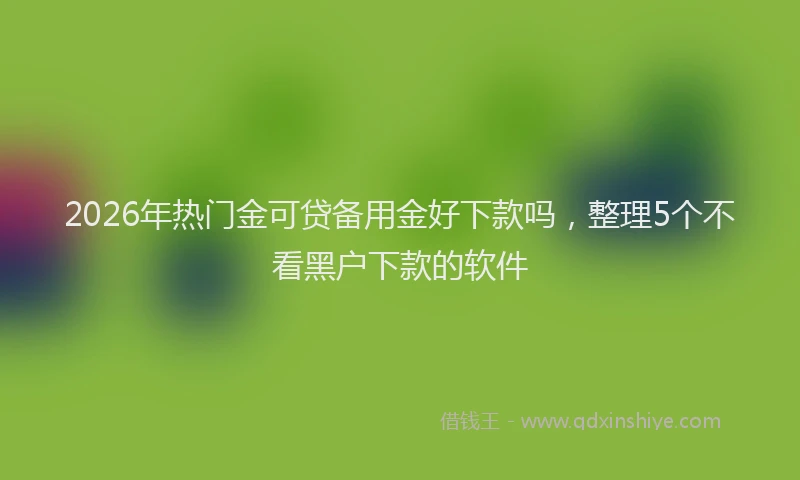 2026年热门金可贷备用金好下款吗，整理5个不看黑户下款的软件