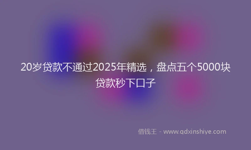 20岁贷款不通过2025年精选，盘点五个5000块贷款秒下口子