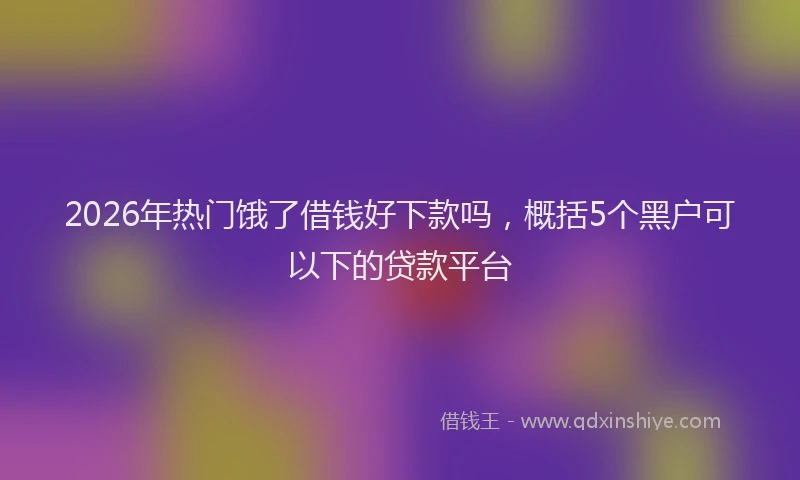 2026年热门饿了借钱好下款吗，概括5个黑户可以下的贷款平台