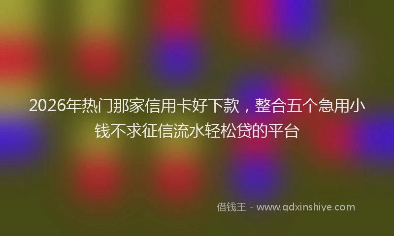 2026年热门那家信用卡好下款,整合五个急用小钱不求征信流水轻松贷的平台