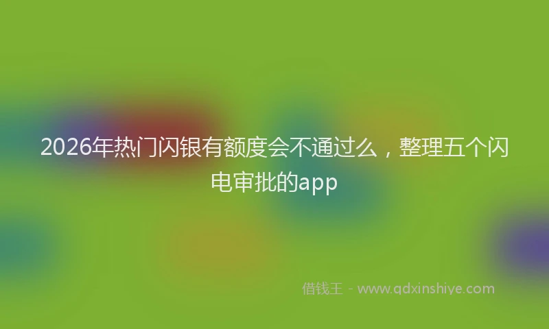 2026年热门闪银有额度会不通过么，整理五个闪电审批的app
