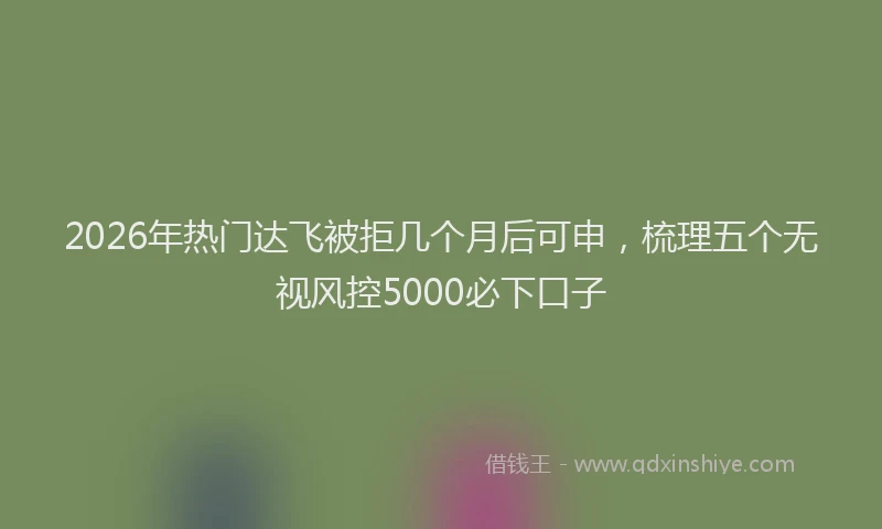 2026年热门达飞被拒几个月后可申，梳理五个无视风控5000必下口子