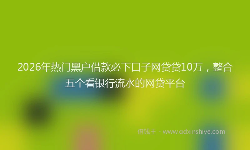 2026年热门黑户借款必下口子网贷贷10万，整合五个看银行流水的网贷平台