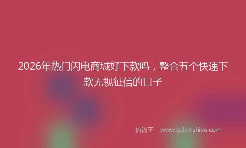 2026年热门闪电商城好下款吗，整合五个快速下款无视征信的口子