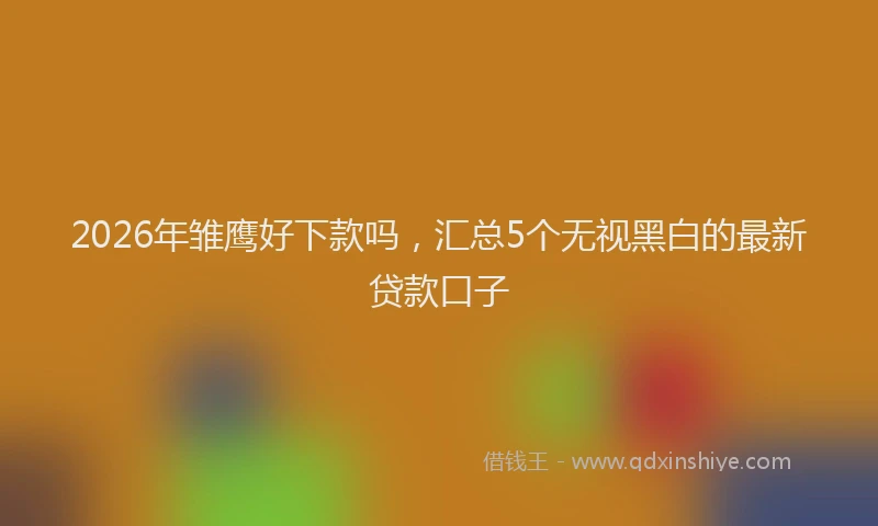 2026年雏鹰好下款吗，汇总5个无视黑白的最新贷款口子