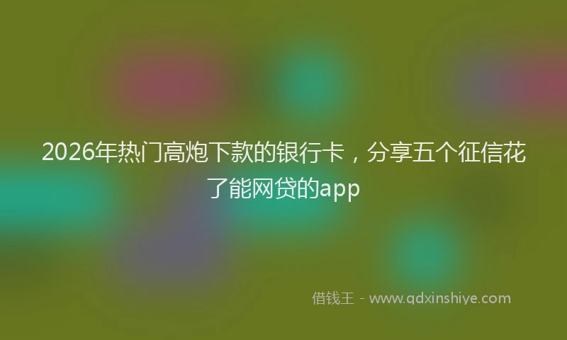 2026年热门高炮下款的银行卡，分享五个征信花了能网贷的app
