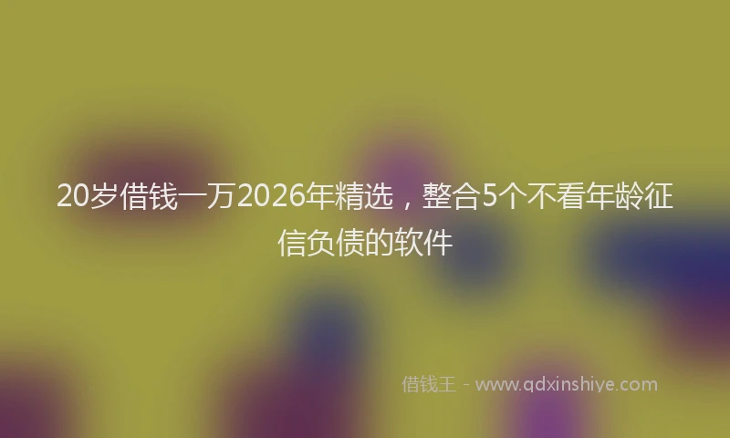 20岁借钱一万2026年精选，整合5个不看年龄征信负债的软件