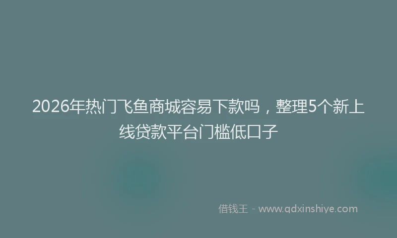 2026年热门飞鱼商城容易下款吗，整理5个新上线贷款平台门槛低口子