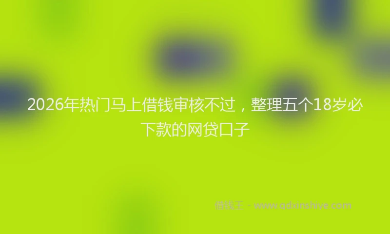 2026年热门马上借钱审核不过，整理五个18岁必下款的网贷口子