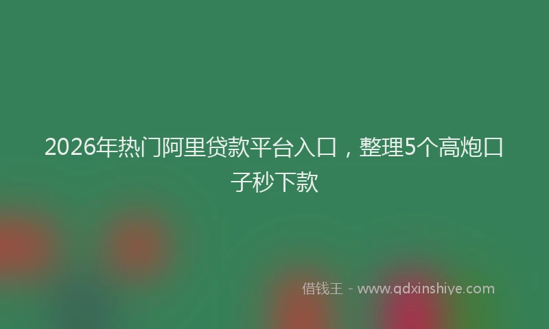 2026年热门阿里贷款平台入口，整理5个高炮口子秒下款