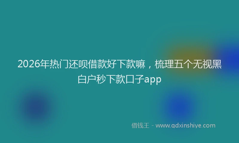 2026年热门还呗借款好下款嘛,梳理五个无视黑白户秒下款口子app