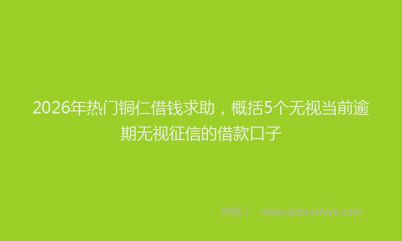 2026年热门铜仁借钱求助，概括5个无视当前逾期无视征信的借款口子