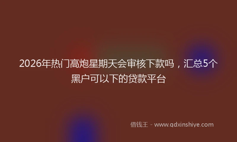 2026年热门高炮星期天会审核下款吗，汇总5个黑户可以下的贷款平台