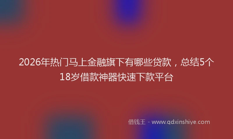 2026年热门马上金融旗下有哪些贷款,总结5个18岁借款神器快速下款平台