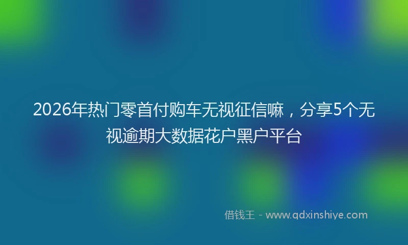 2026年热门零首付购车无视征信嘛,分享5个无视逾期大数据花户黑户平台