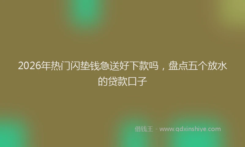 2026年热门闪垫钱急送好下款吗，盘点五个放水的贷款口子