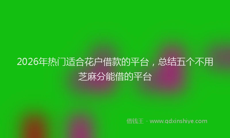 2026年热门适合花户借款的平台，总结五个不用芝麻分能借的平台