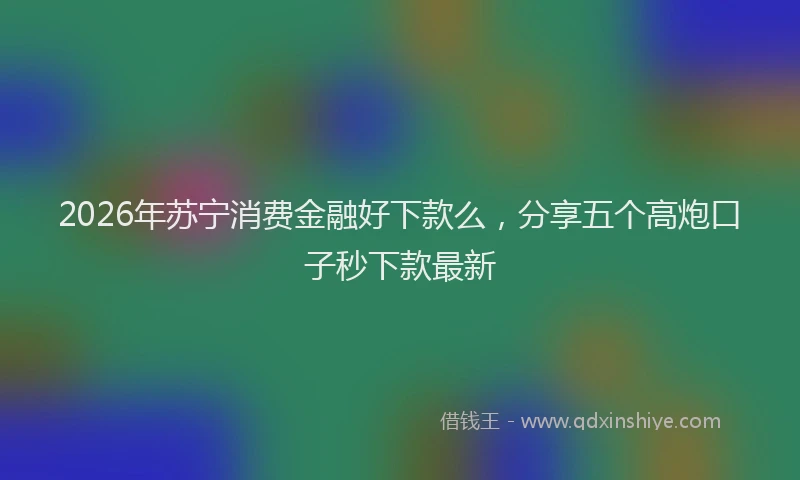 2026年苏宁消费金融好下款么，分享五个高炮口子秒下款最新