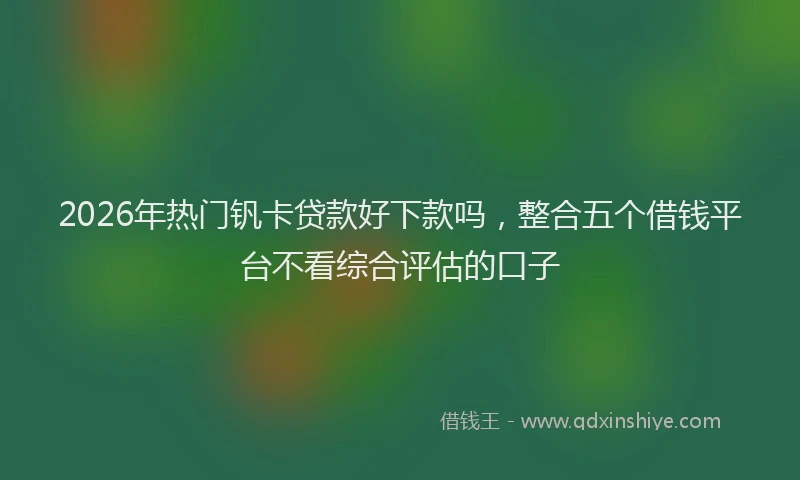 2026年热门钒卡贷款好下款吗,整合五个借钱平台不看综合评估的口子