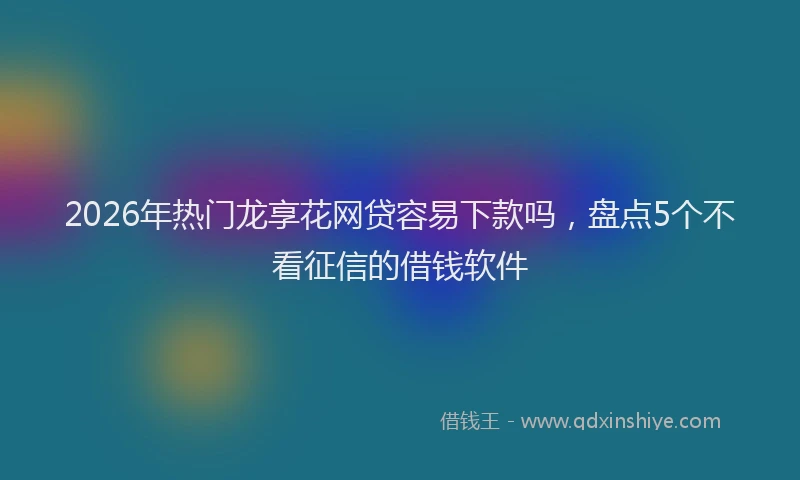 2026年热门龙享花网贷容易下款吗，盘点5个不看征信的借钱软件