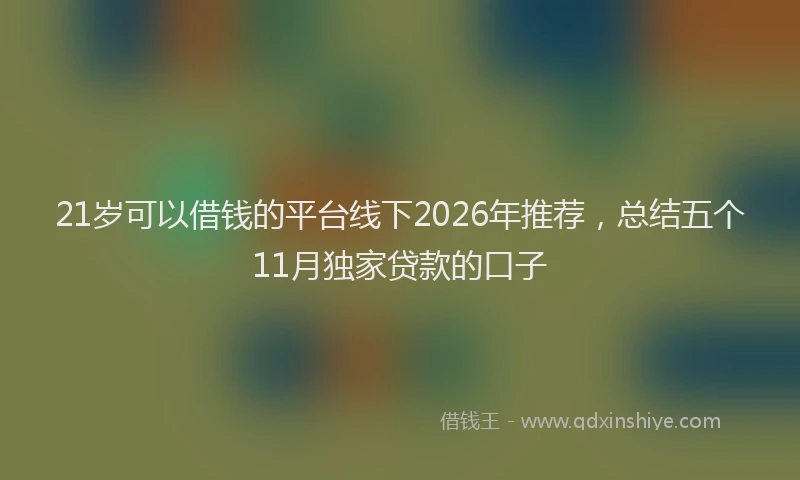 21岁可以借钱的平台线下2026年推荐，总结五个11月独家贷款的口子