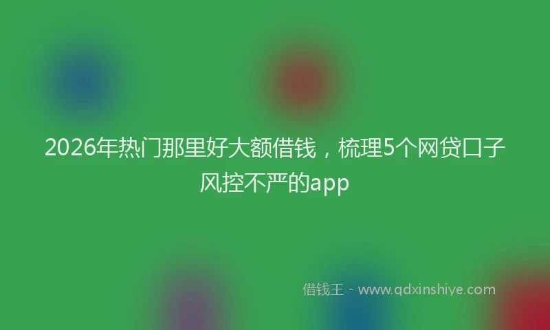 2026年热门那里好大额借钱,梳理5个网贷口子风控不严的app