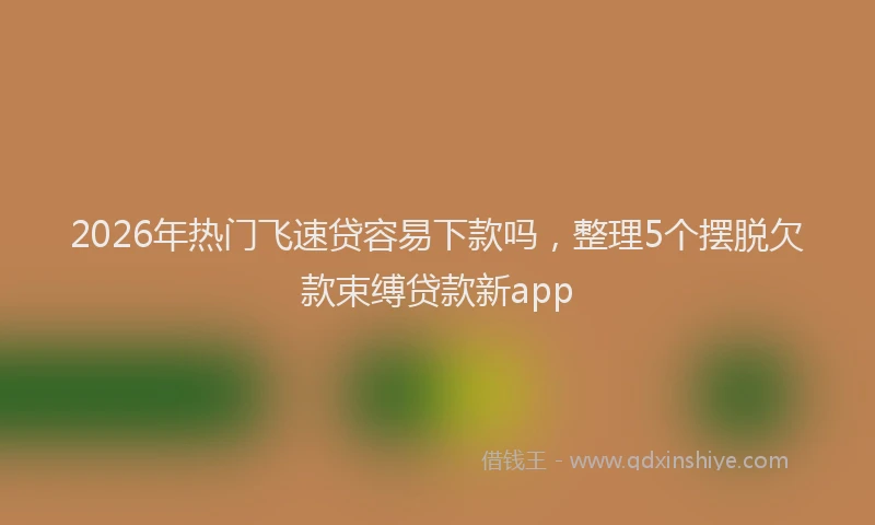 2026年热门飞速贷容易下款吗，整理5个摆脱欠款束缚贷款新app