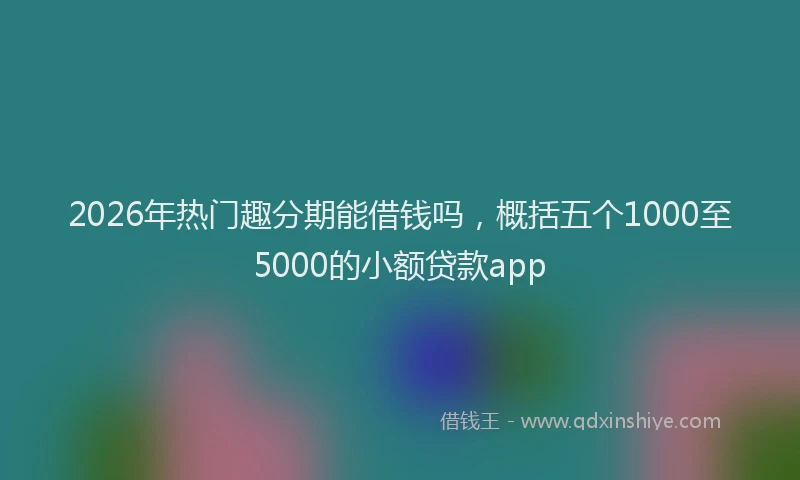 2026年热门趣分期能借钱吗，概括五个1000至5000的小额贷款app
