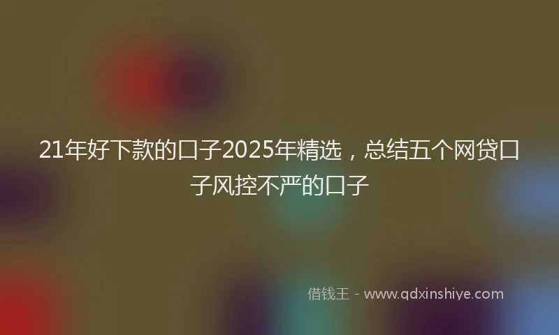 21年好下款的口子2025年精选，总结五个网贷口子风控不严的口子